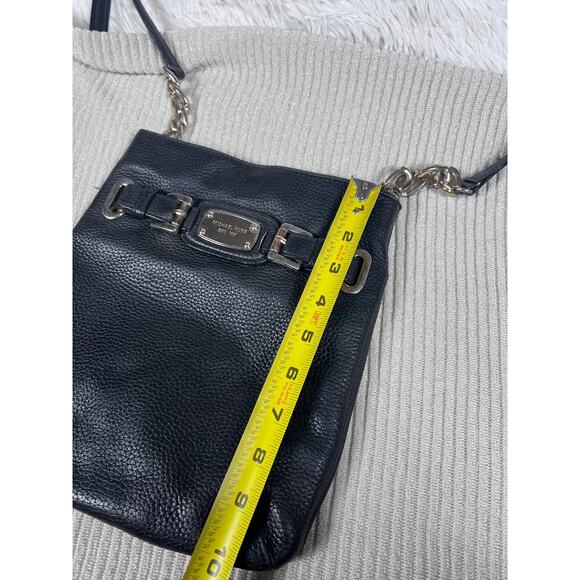 Michael Michael Kors Crossbody Bag Womens Small Black Pebbled Leather Chain - Picture 15 of 16